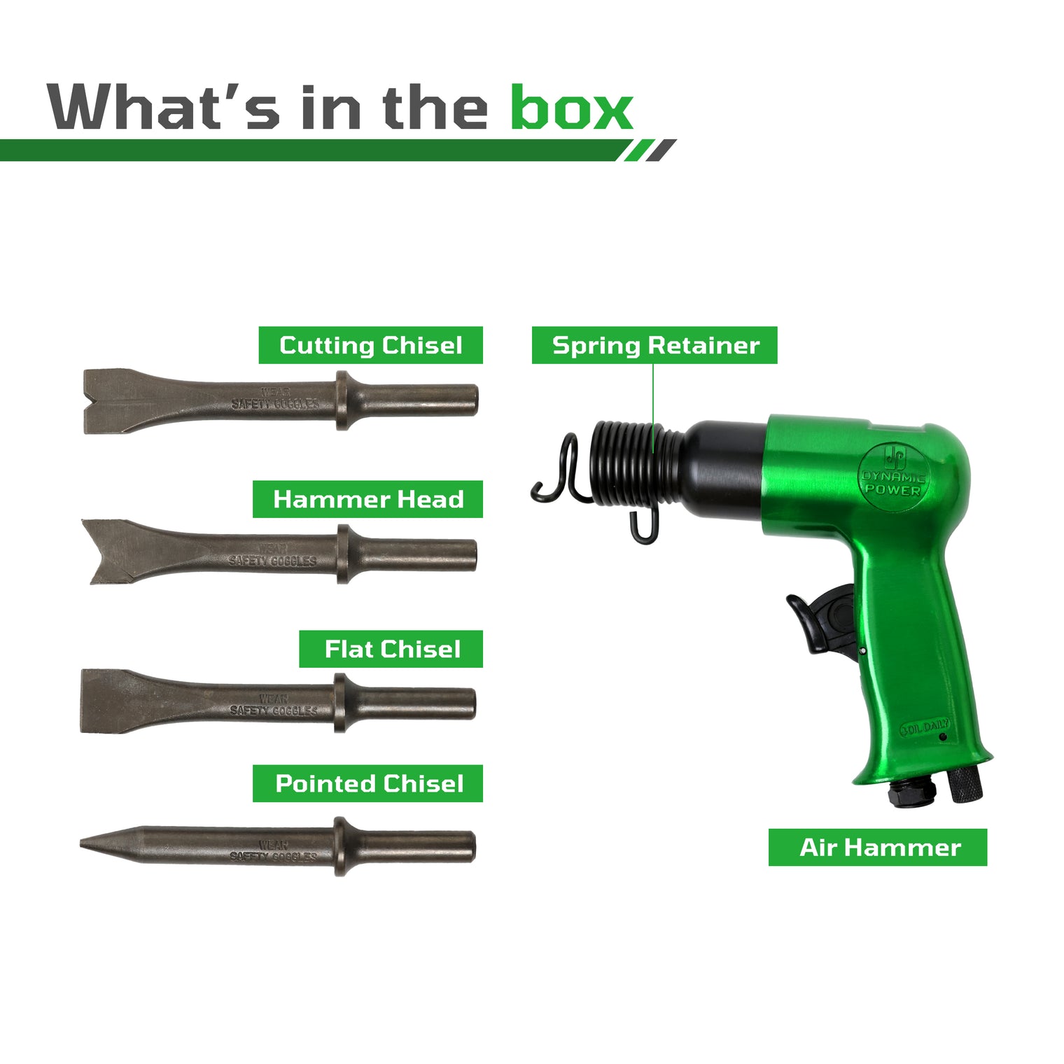 Air Hammer Kit with 4-Chisels