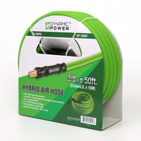 3/8 Inch x 50 Feet Hybrid Air Hose – Lightweight, 1/4 Inch NPT Male