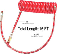 15FT Coiled Nylon Air Brake Hoses