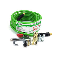 1/4" X 25 Ft PU Braided Air Hose Compressor with 10 pcs Accessories KIT