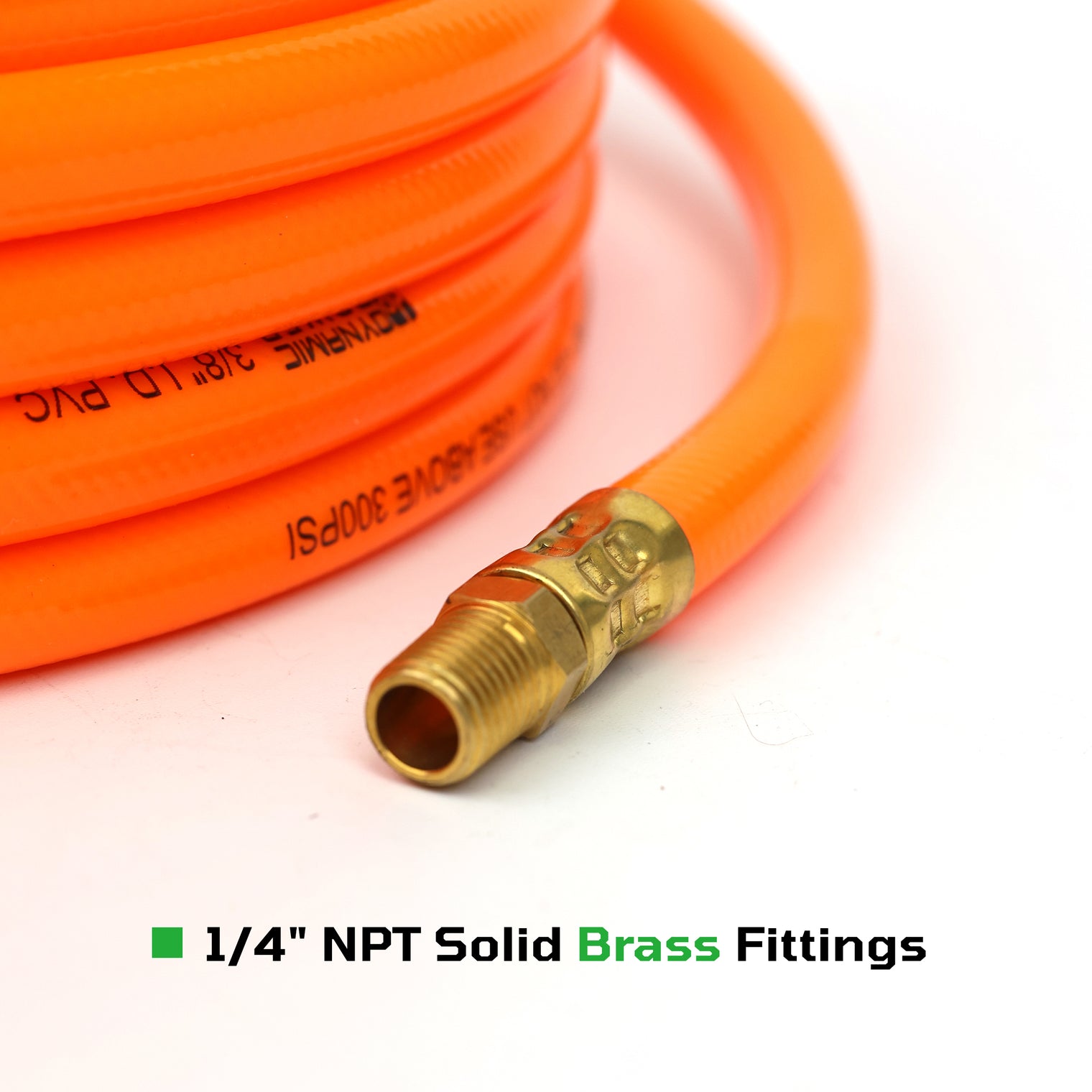 3/8" x 50ft PVC Air Hose with Brass Fittings
