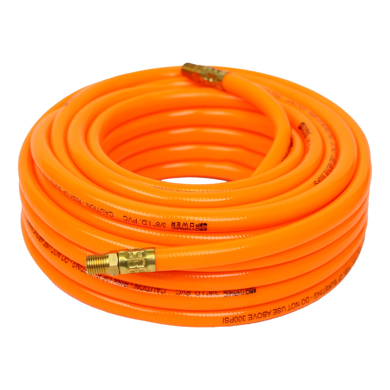 3/8" x 50ft PVC Air Hose with Brass Fittings