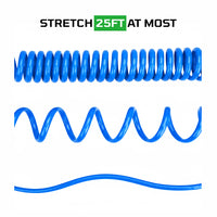25Ft by 1/4" PU Recoil Air Hose With Blow Gun