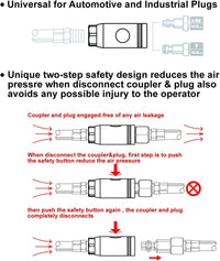 2 in 1 Safety Coupler 1/4 in. Aluminum Female Thread